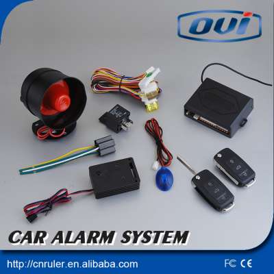 Car design 1-way car alarm system with flip keys have anti-hijacking function Auto lock/unlock keyless entry system